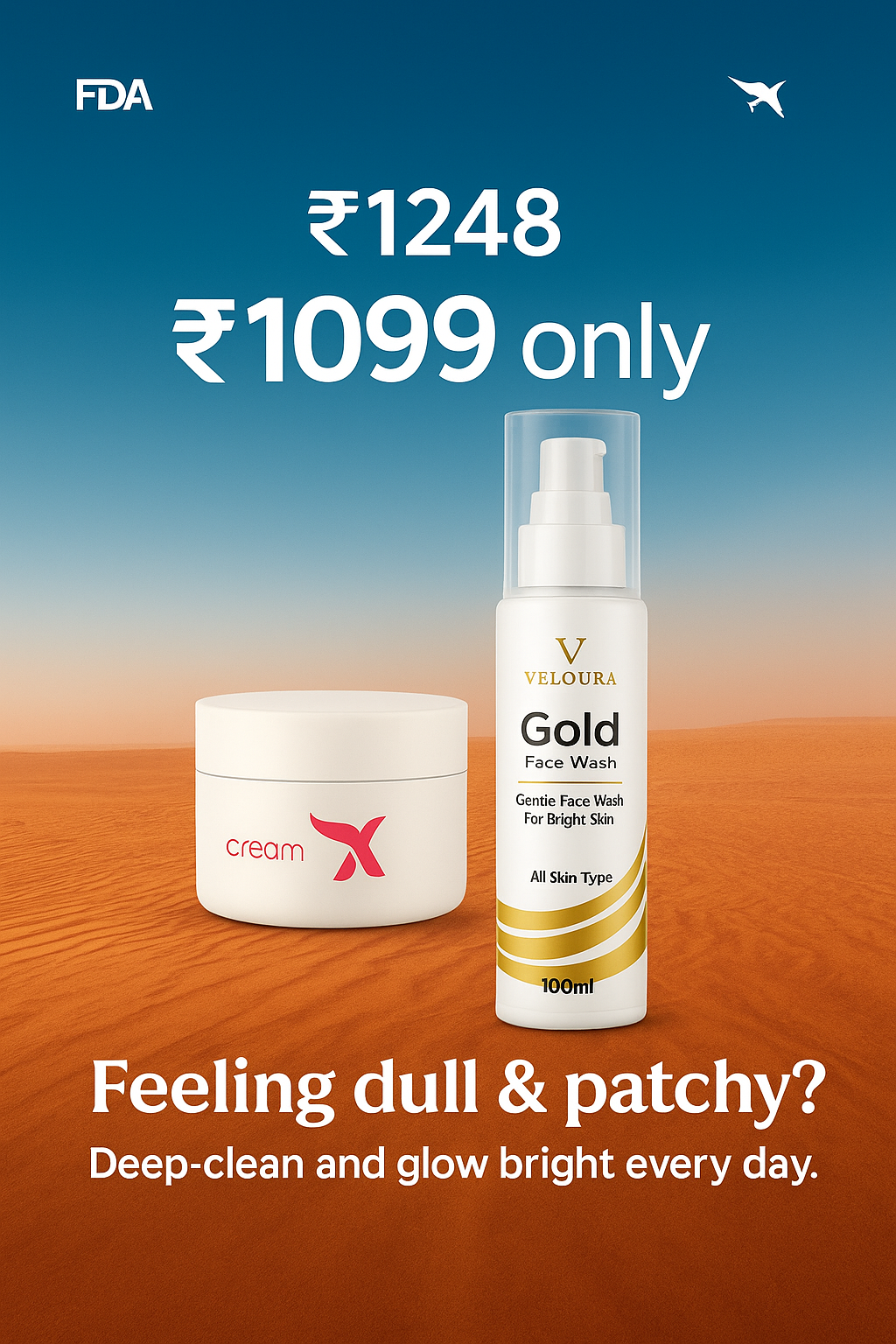 Face Cream & Veloura Gold facewash - Combo Offer