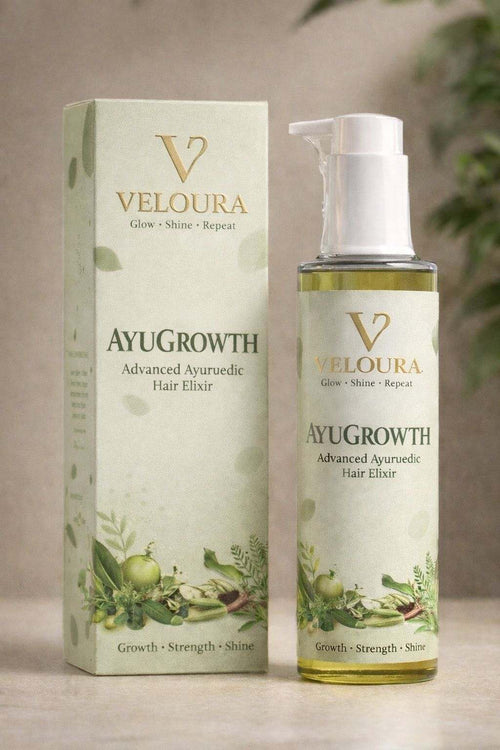 Veloura Ayu Growth Hair Oil product and packaging