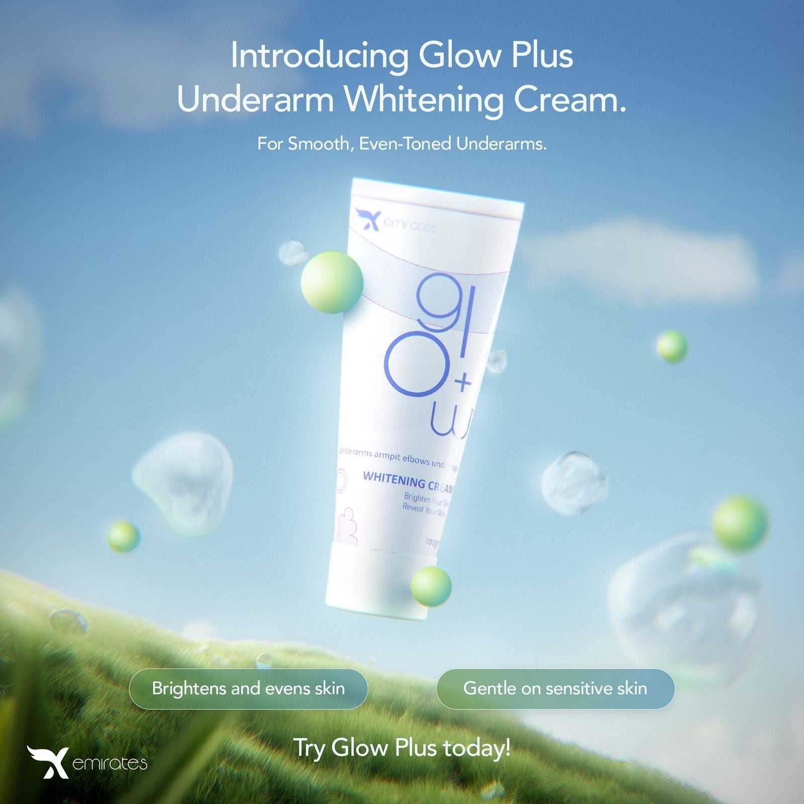 Glow+ underarm,elbow whitening cream - cosmeticsin
