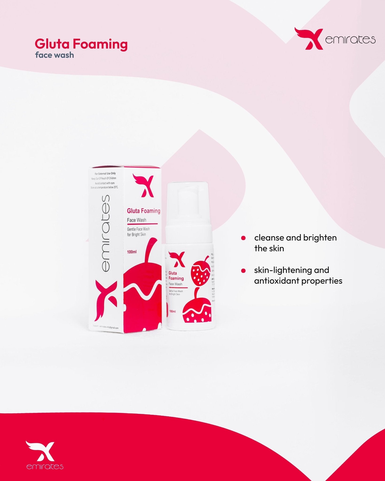 Xemirates Gluta Glow Foaming Face Wash - cosmeticsin